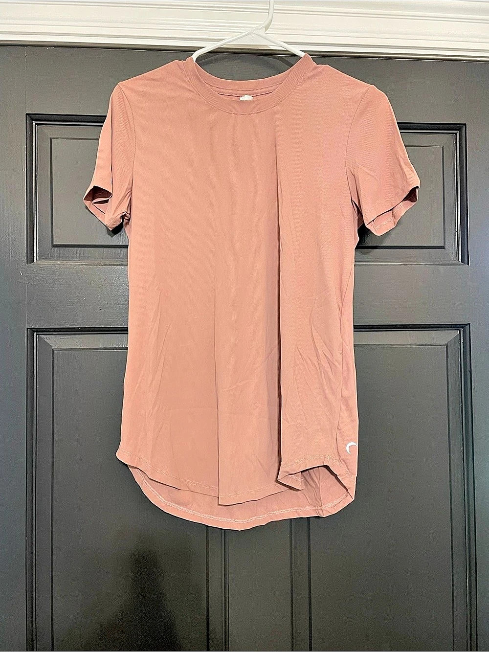 Zyia Active Tear Away Ribbed Short Sleeve Top in Pink Size Small Like New